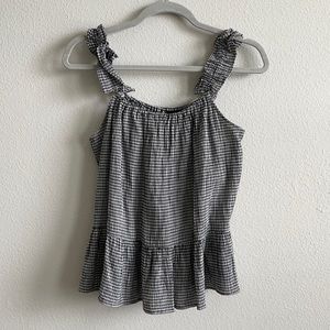 Ruffle-Strap Cami Top in Gingham
